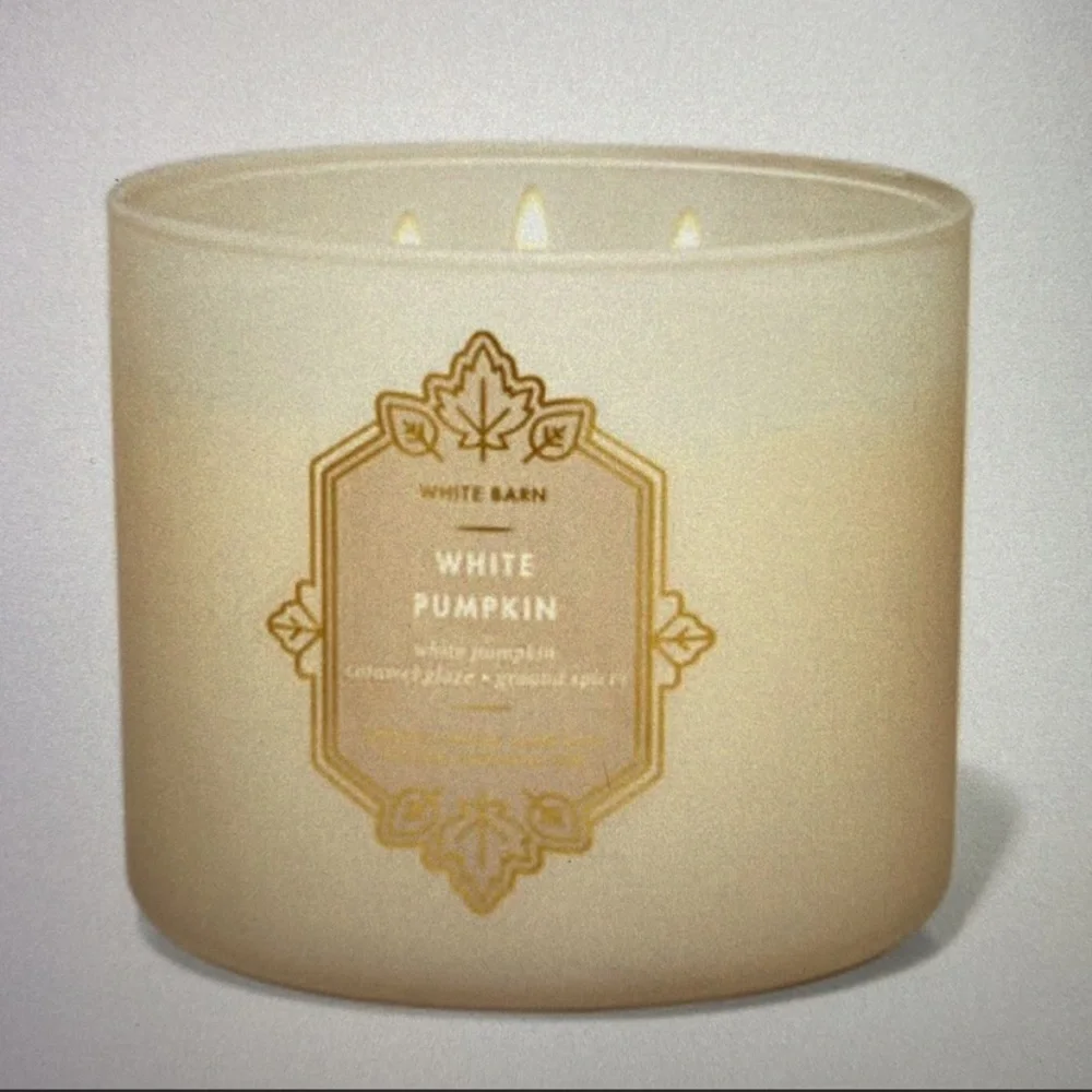 1) - 🎃”White Pumpkin” fragrance by B&BW / WB, 3-Wick Candle, 14.5 oz, NWTag Base
